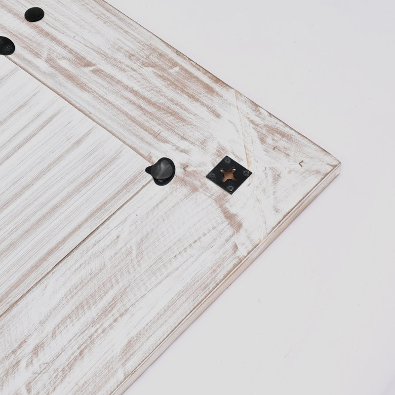 Miroir pleine grandeur | Miroir décoratif encadré | Miroir de plancher rustique blanc sculpté à la main 36 x 72 po