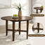 Table de salle à manger ronde Kendric de style ferme moderne, 119 cm (47 po), en bois massif – Finition bois vintage neutre, pieds fuselés en bois avec renfort en X, table de petit-déjeuner, disponible en 2 couleurs