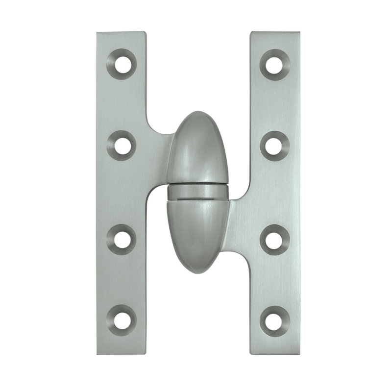 Charnière en nickel brossé 5 po x 3 1/4 po Deltana OK5032B15-R, Côté droit, Nickel brossé