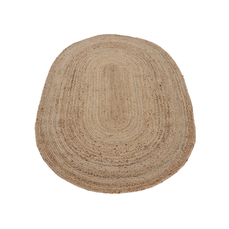 Nele Hand Braided Nature Jute Rug, Oval 160 x 230cm