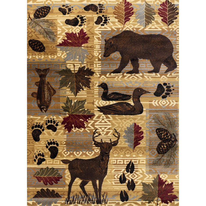 Le tapis beige en polypropylène de 2 pi x 3 pi, teinté, ajoute une touche rustique à la décoration intérieure en polypropylène de 3 pi