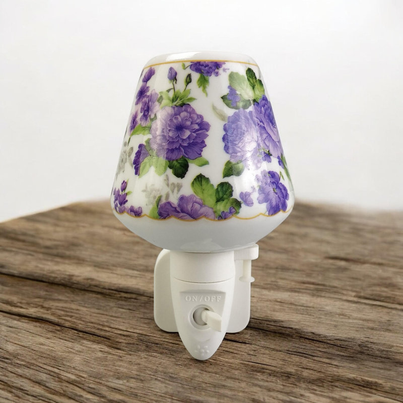 Blue Flowers Ceramic Night Light