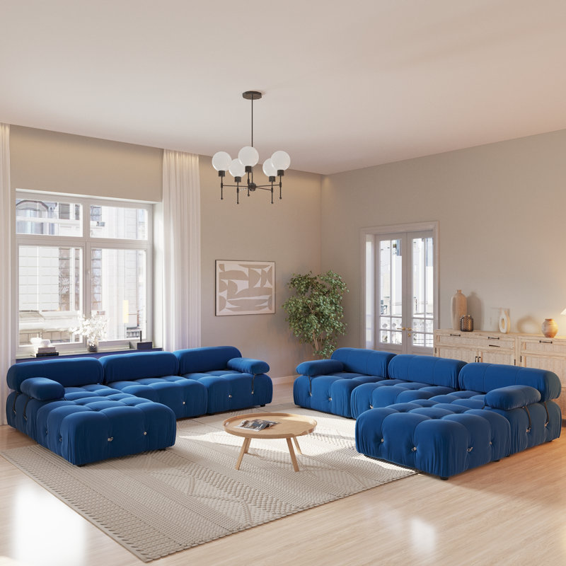 Ensemble de salon modulaire 2 pièces, Bleu