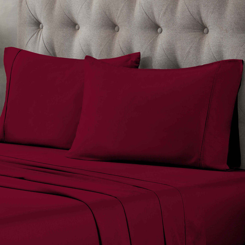 Luxor Treasures 400 Thread Count Egyptian Cotton Blend Pillowcase, Standard, Burgundy