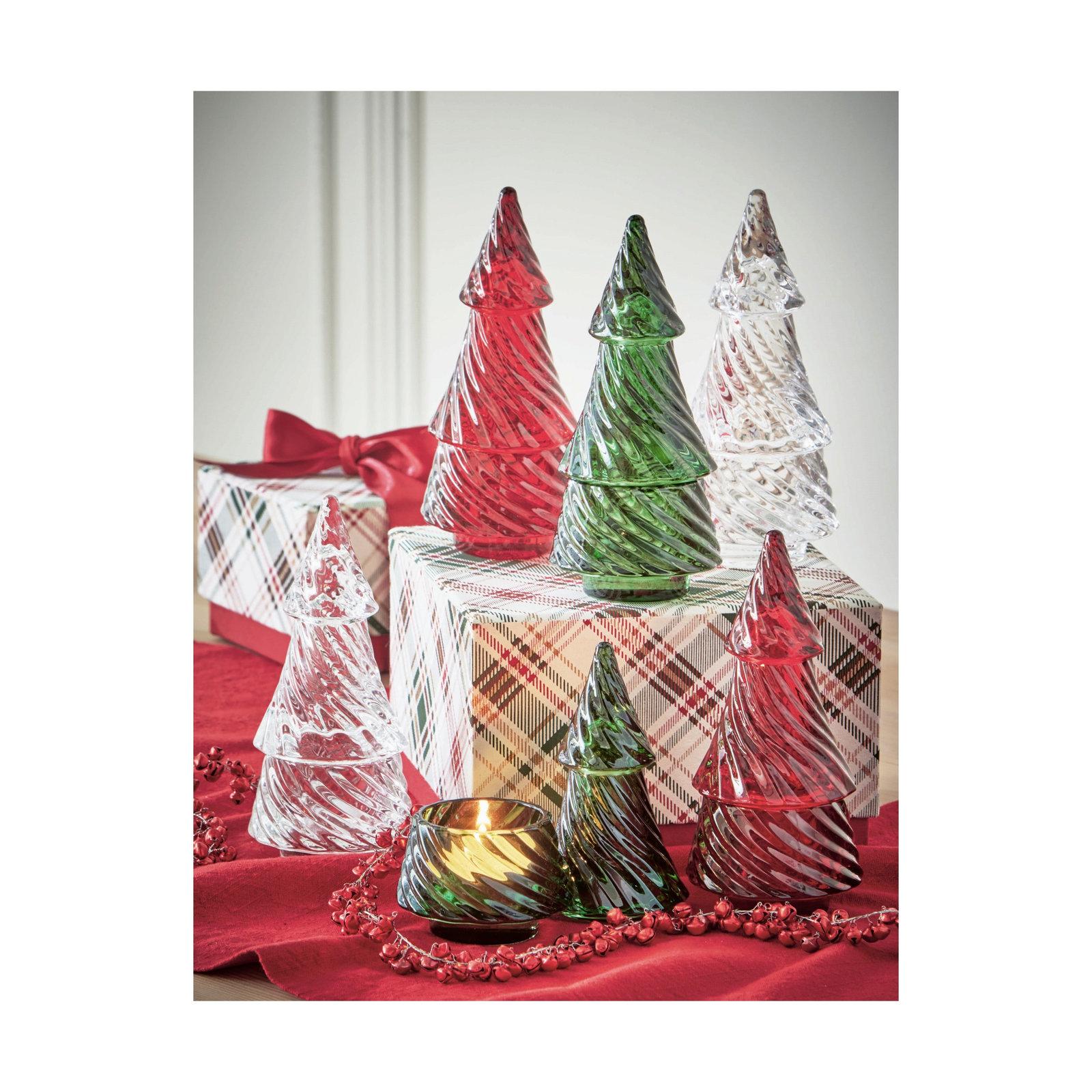 Winston Porter Glass Tealight Holder, Green