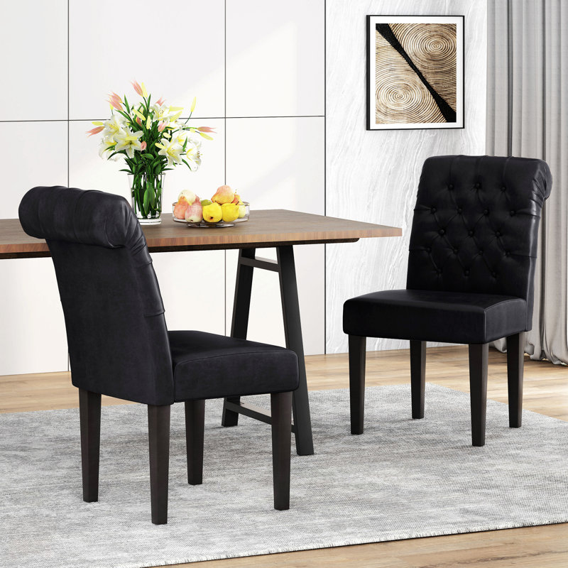 Tufted Parsons Chair, Midnight, Set Of 2