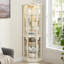 Vitrine d'angle vitrée lumineuse avec tablettes réglables-1876759714