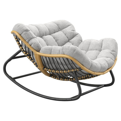 Rattan Papasan Outdoor Rocking Chair