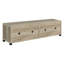Meuble TV Heron en pin vieilli de 79 pouces (200 cm) pour téléviseurs jusqu'à 85 pouces (216 cm), console multimédia en bois d'ingénierie avec étagères réglables et portes vitrées-972771310