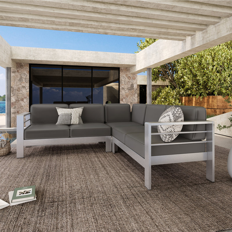 Canapé modulaire d'extérieur en aluminium pour patio