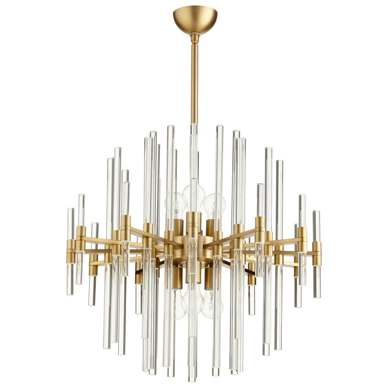 Quebec 6 - Light Chandelier, 26.75" H x 26.25" W x 26.25" D