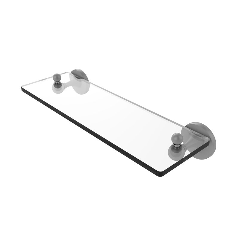 Godoy Industrial Pipe Shelves, Matte Gray, 16 Inch