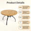 Table de salle à manger de 47 po à lattes en faux bois avec trou de parasol