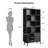 71" Tall Bookshelf With Storage Cabinet, Mid-Century Home Office Freestanding Bookcase With Tambour Sliding Door & Sturdy Solid Wood Legs-2050985904