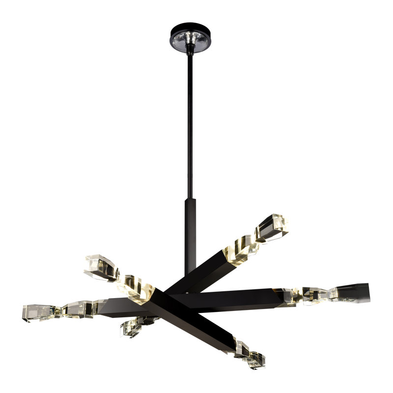 Lustre 6 lumières Mamadim, H 66,25 po x l 48 po x P 48 po, Laiton vieilli
