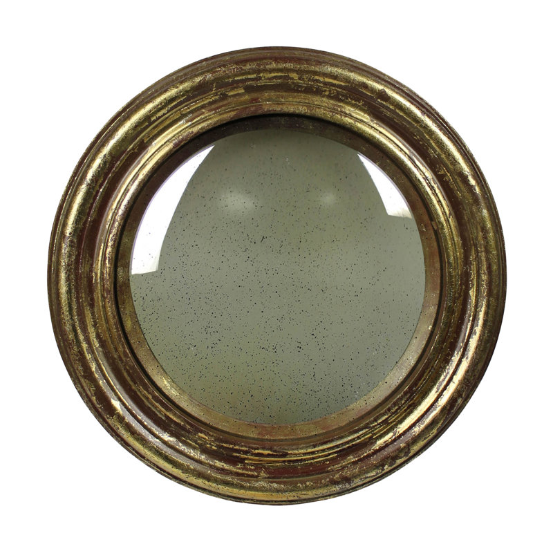 Convex Mirror, Antique Gold - Med, 11" x 11"