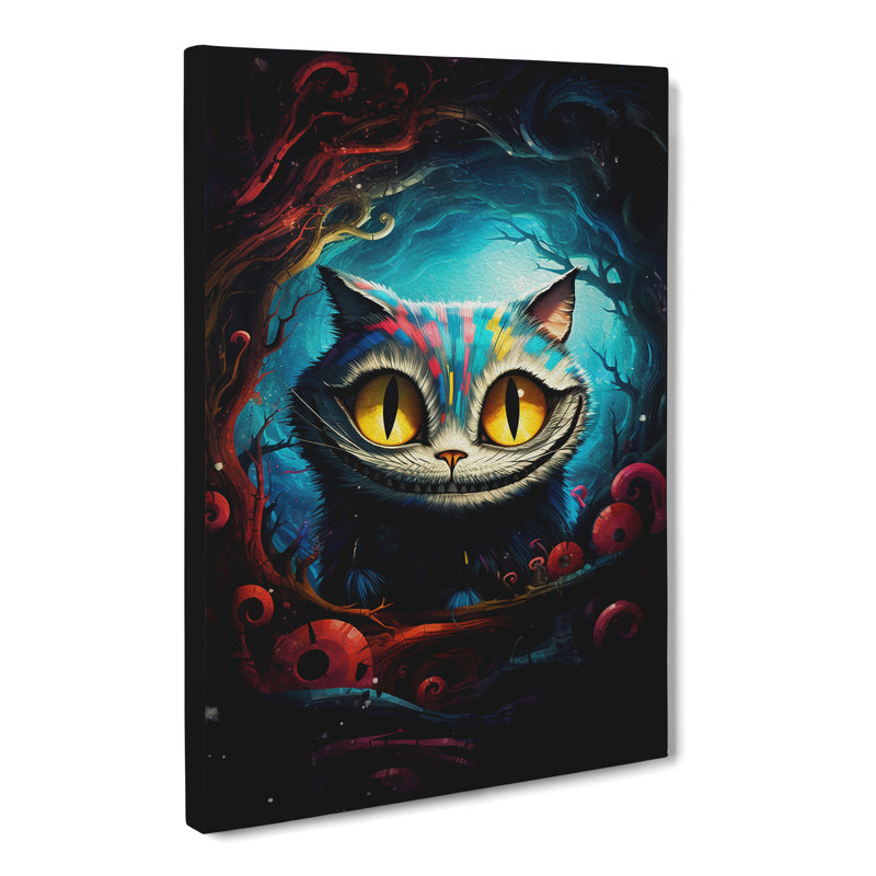 Cheshire Cat Abstract - No Frame Print, 60cm H x 40cm W x 3cm D