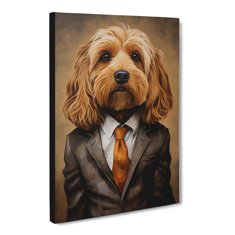 Cockapoo in a Suit Painting No.2 - Wrapped Canvas, 60cm H x 40cm W x 3cm D
