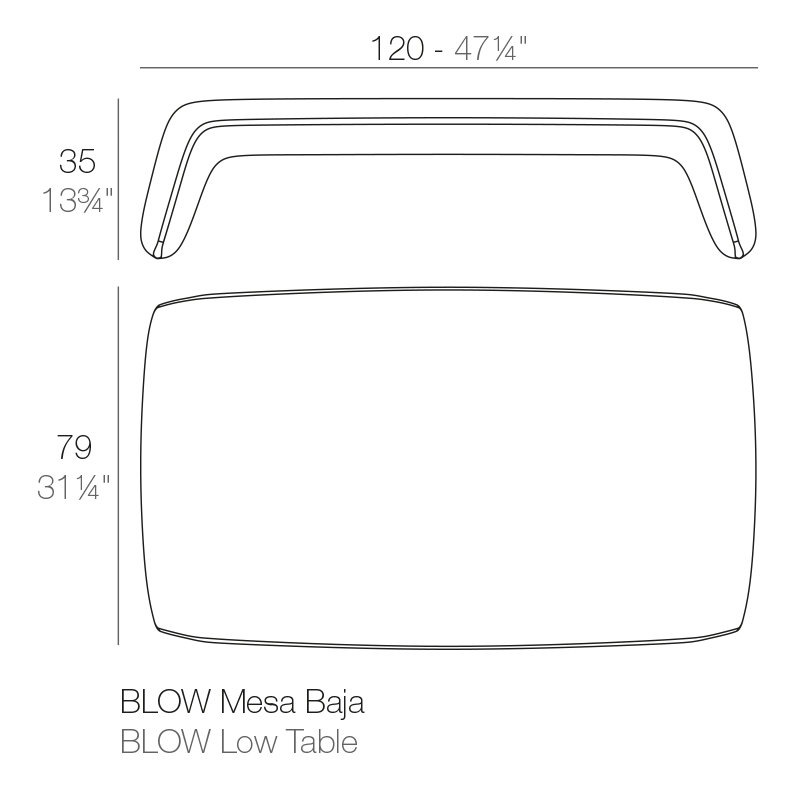 Blow Plastic/Resin Coffee Table, Ecru