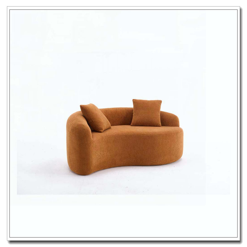Canapé modulaire courbé, Orange