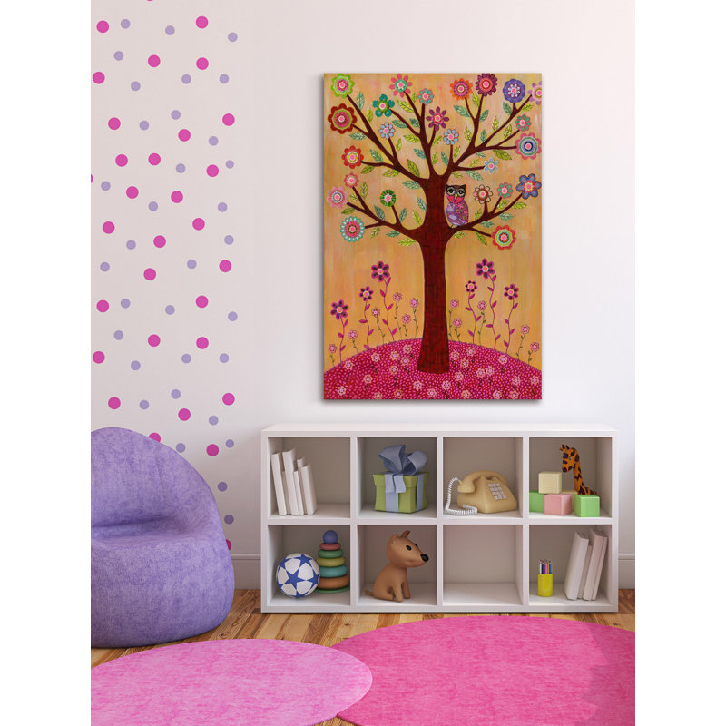 «Sleepy Owl» par Vanessa Sascalia, reproduction sur toile tendue, H 36 po x l 24 po x P 1,5 po