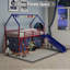 Ensemble lit mezzanine simple avec glissade et rideau Jack Junior