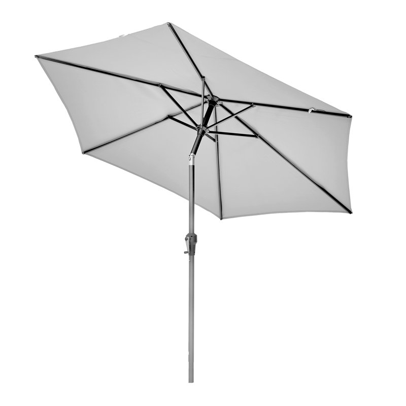 Hatten Riva Traditional Round Parasol, Luna Grey, 238cm H x 300cm W x 300cm D