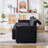 89" Folding 3-Seater Sofa Bed With Cup Holders & Side Pockets-1696287176