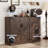 Farmhouse Buffet Sideboard Cabinet With Barn Doors, 47.2" Kitchen Storage Cabinet With Adjustable Shelves-139258715