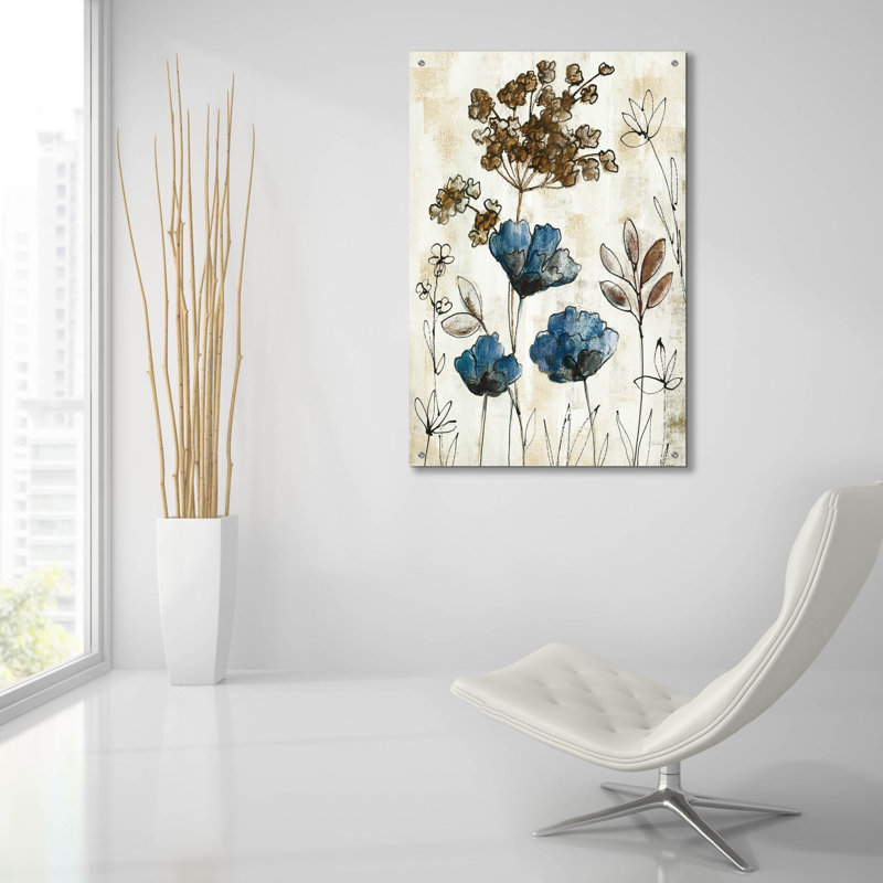 Art mural en verre acrylique épique «Botanical Trio 2 Neutral» par Silvia Vassileva, 24 po x 36 po, H 36 po x l 24 po