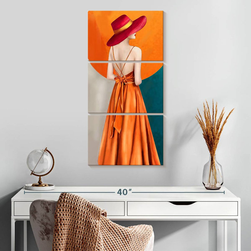 Magnifique orange, H 32 po x l 15 po