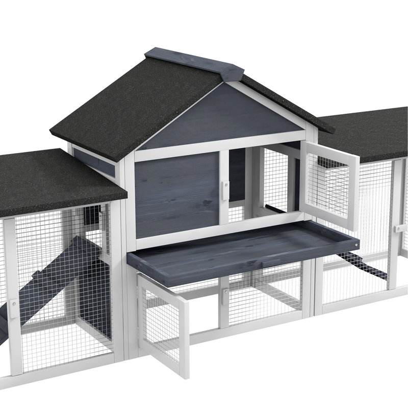 Rabbit Cottage - Spacious & Functional, Dark Gray 83"l Coop Solid, Convenient,