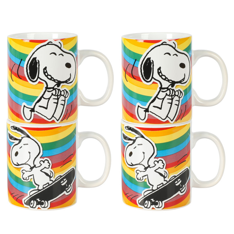 Tasses en grès Snoopy 70 oz 4 pièces Peanuts 70th Anniversary