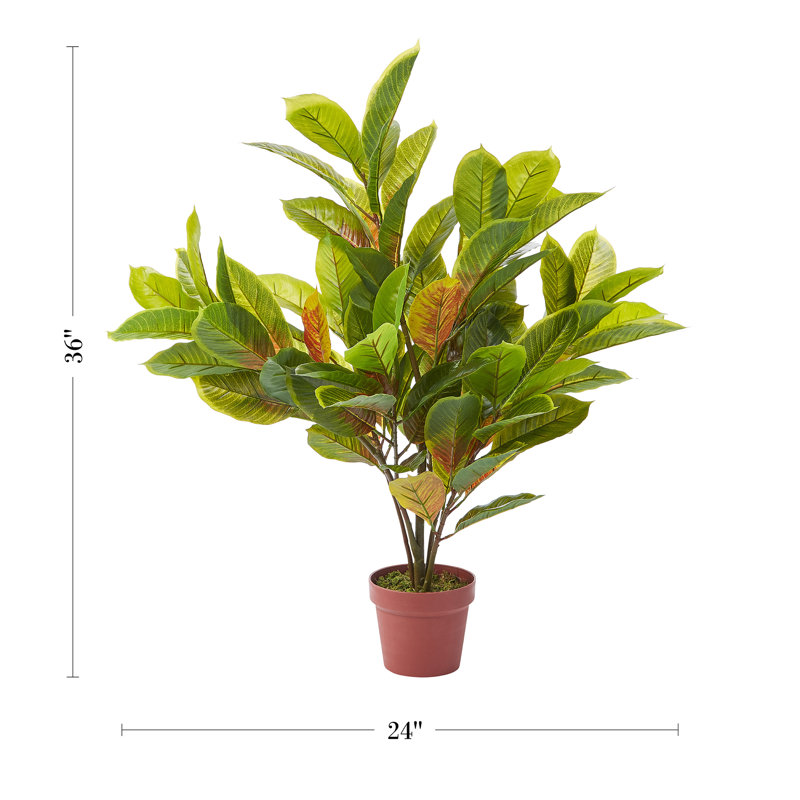 Croton artificiel en pot