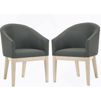 Ensemble de 2 fauteuils demi-tonneau l 23 po en tissu gris