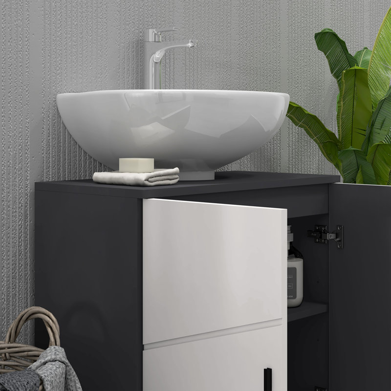 Mikeala 60cm Single Bathroom Vanity Base Only in Beige