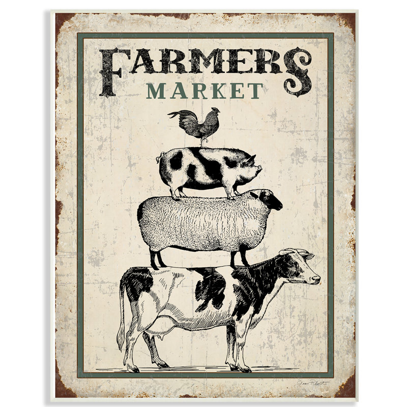 «Farmers Market», reproduction, Plaque murale, H 18,5 po x l 12,5 po x P 0,5 po