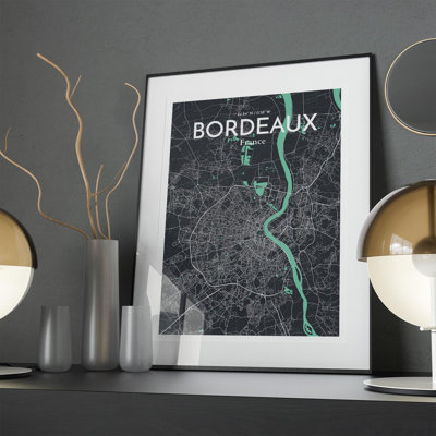 Bordeaux City Map in Dream 1 Piece Wall Art
