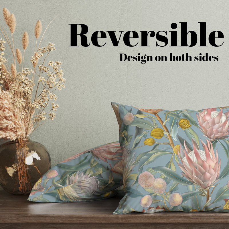 Housse de coussin réversible Floral Maximalist Floral, H 16 po x l 16 po