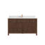 Teck de 60 po Sonoma X P 22 po D Meuble-lavabo simple en noyer foncé avec quartz Cove Edge-108258755