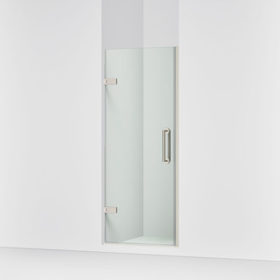 Porte de douche à pivot sans cadre de l 29 po X l In30 po X H 71 1/2 po, avec verre cristal transparent de 3/8 po et poignées de porte verticales à l’arrière et à l’arrière