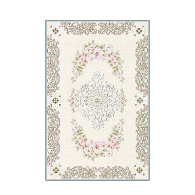 Luxurious Woven Area Rug, 5.9 x 9.2 ft, 100% Polyester, Antibacterial | Non-Slip PVC Felt Dot Underside, 0.3 in Pile Height | Machine Washable, 3D Digital Print, Perfect for Living Room & Bedroom Décor