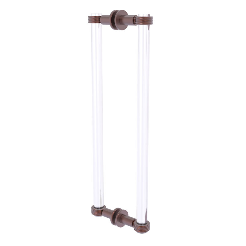 Poignée de porte de douche dos à dos Margolis, Cuivre antique, H 19 po x l 1,7 po x P 7 po