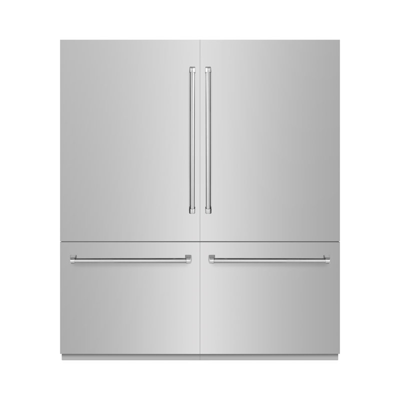 ZLINE 72 po 39,6 pi³ Réfrigérateur à congélateur inférieur avec distributeur d'eau et machine à glaçons, Acier Inoxydable
