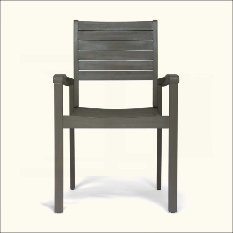 Chaises de salle à manger d'extérieur empilables en bois d'acacia durable pour les petits espaces et les espaces de patio