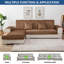 Housse de canapé modulaire pour 3 coussins - brun