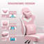 Fauteuil inclinable et ergonomique inclinable en tissu et jeu de course avec haut-parleurs Bluetooth et coussin lombaire à vibration-793459816