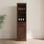Armoire de bar à vin brun modulaire couleur noyer pour la salle à manger