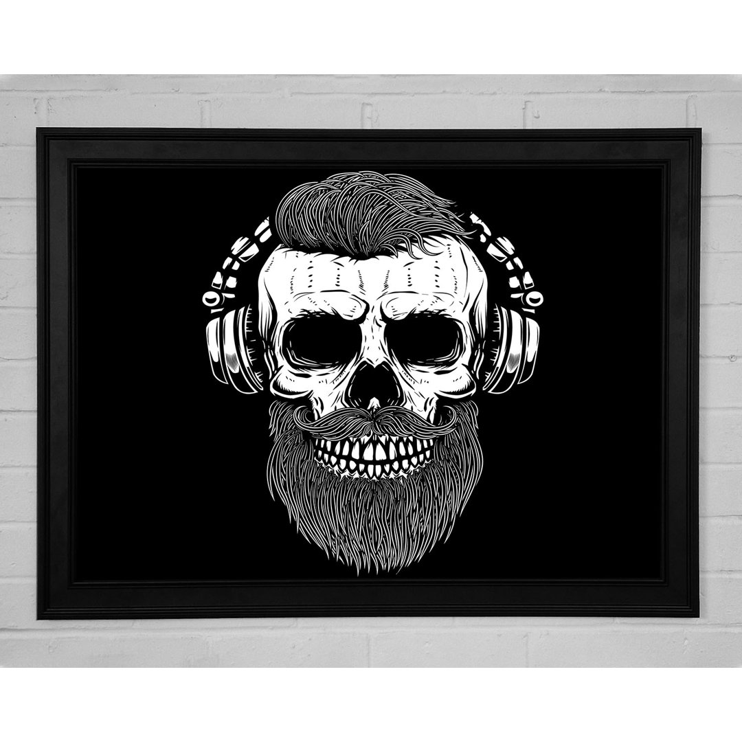 Leinwandbild DJ Headphones Skull Beard