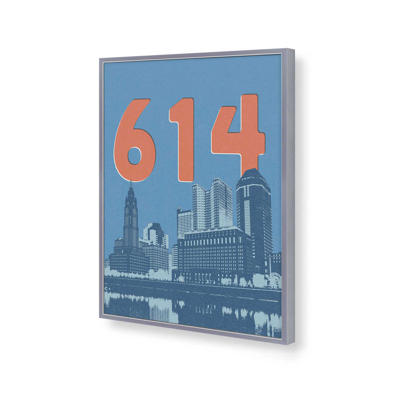 «614» par Deny Designs, reproduction d'art, Argent argent, Impression encadrée, 16 x 12